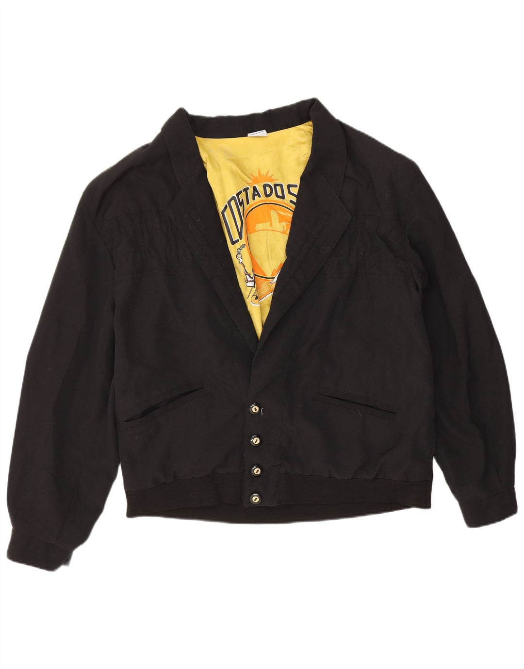 Bomber vintage da uomo grande in cotone nero