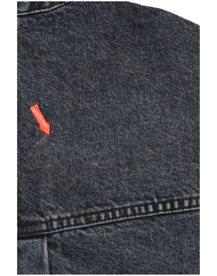 Giacca di jeans oversize corta da donna Zara UK 14 cotone blu navy medio