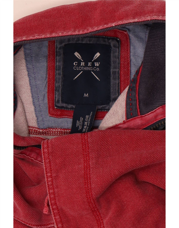 Crew Clothing Felpa con collo con zip da uomo Maglione rosso medio in cotone