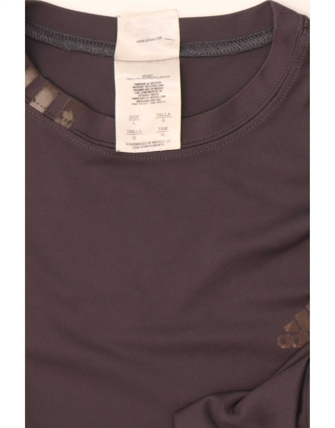 T-shirt Adidas da uomo Top grande in poliestere grigio