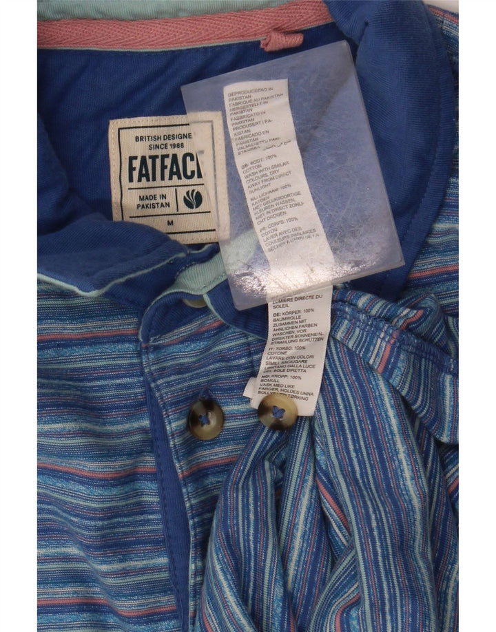 Polo da uomo FAT FACE in cotone a righe blu medio