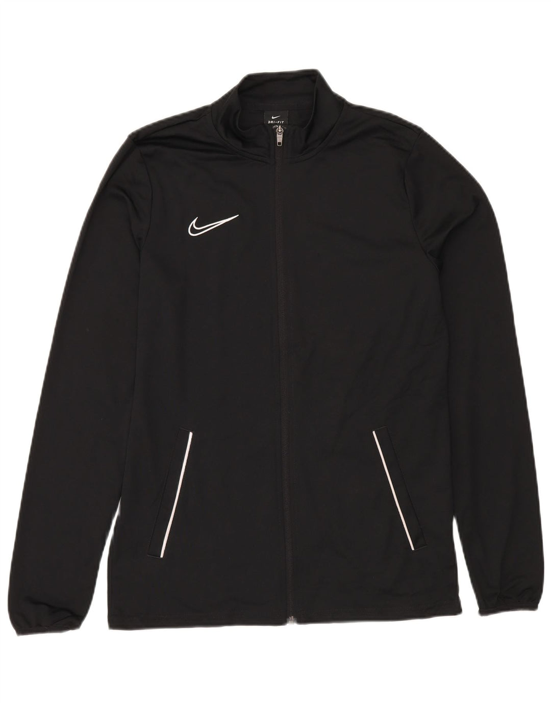 NIKE Mens Dri Fit Tracksuit Top Jacket Medium Black Polyester