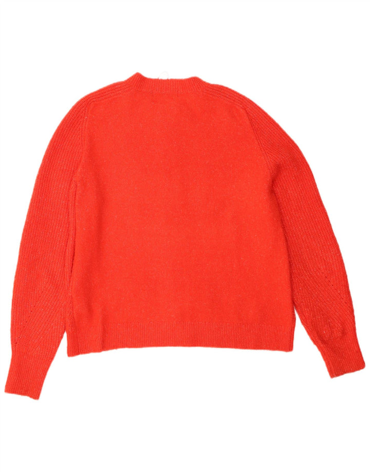 Maglione cardigan da donna Marks & Spencer UK 14 Acrilico screziato arancione medio