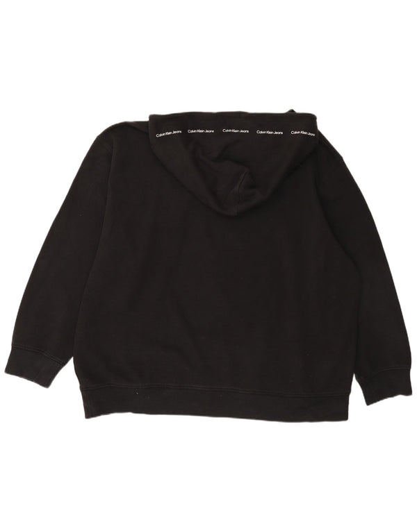 Felpa con cappuccio grafica da uomo Calvin Klein Jeans 5XL cotone nero