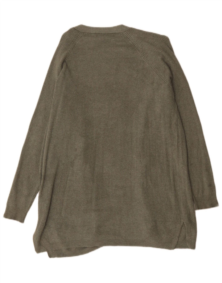 Maglione cardigan aperto da donna Marks & Spencer UK 14 Viscosa verde medio