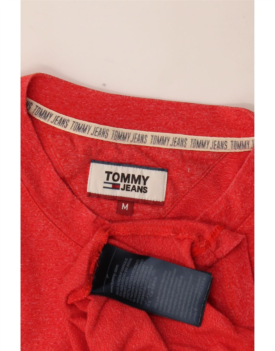 TOMMY HILFIGER T-shirt da uomo Top in cotone chiazzato rosso medio
