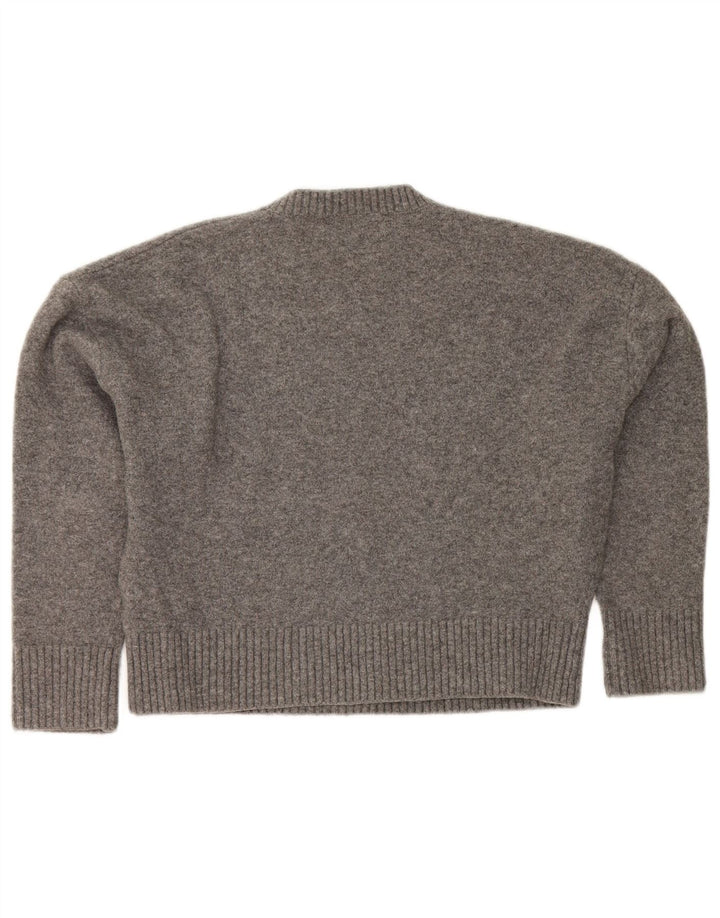 Maglione corto girocollo oversize da donna Zara UK 10 piccolo grigio