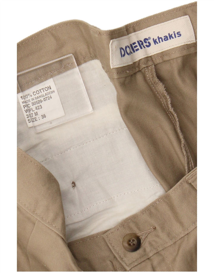 DOCKERS Pantaloncini chino con pegging da uomo kaki W36 grande cotone beige