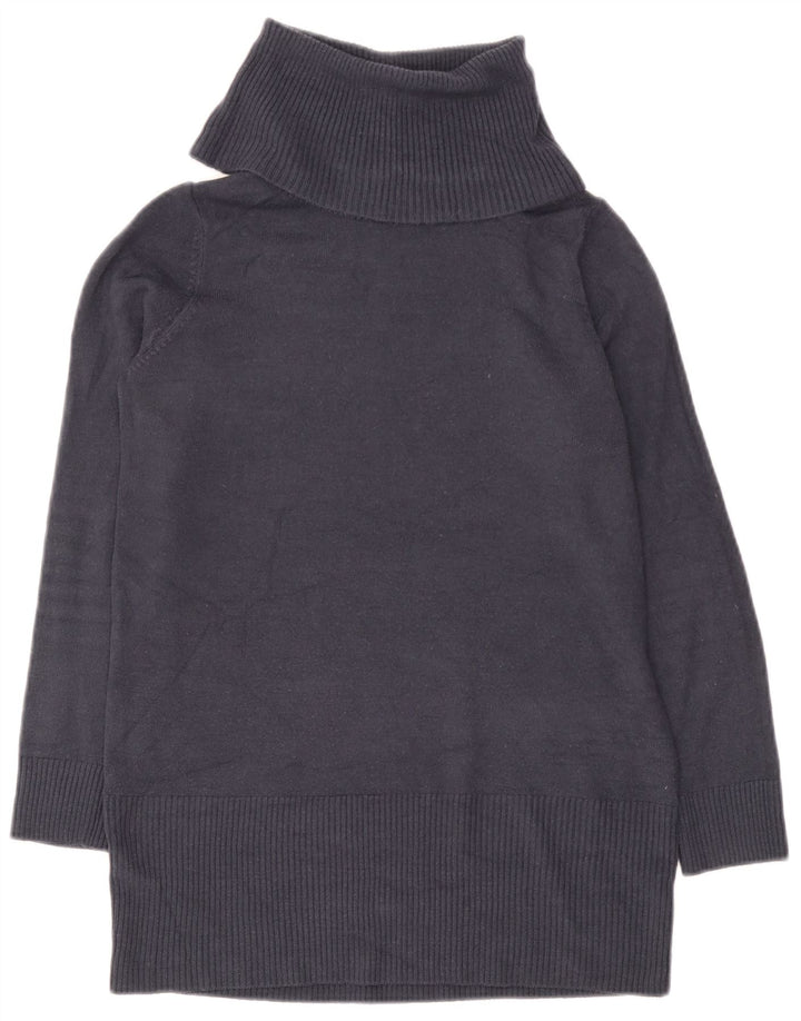 Maglione maglione a collo alto da donna Marks & Spencer UK 12 medio blu navy