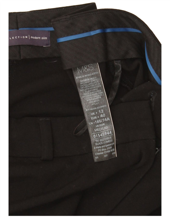 Pantaloni chino slim da donna Marks & Spencer UK 12 medi W32 L29 neri