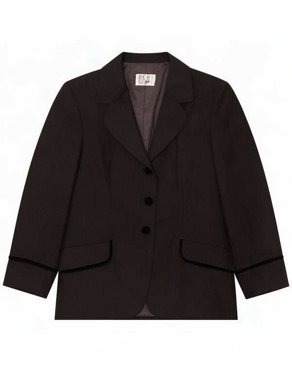 Giacca blazer vintage da donna a 3 bottoni IT 50 XL Lana vergine grigia