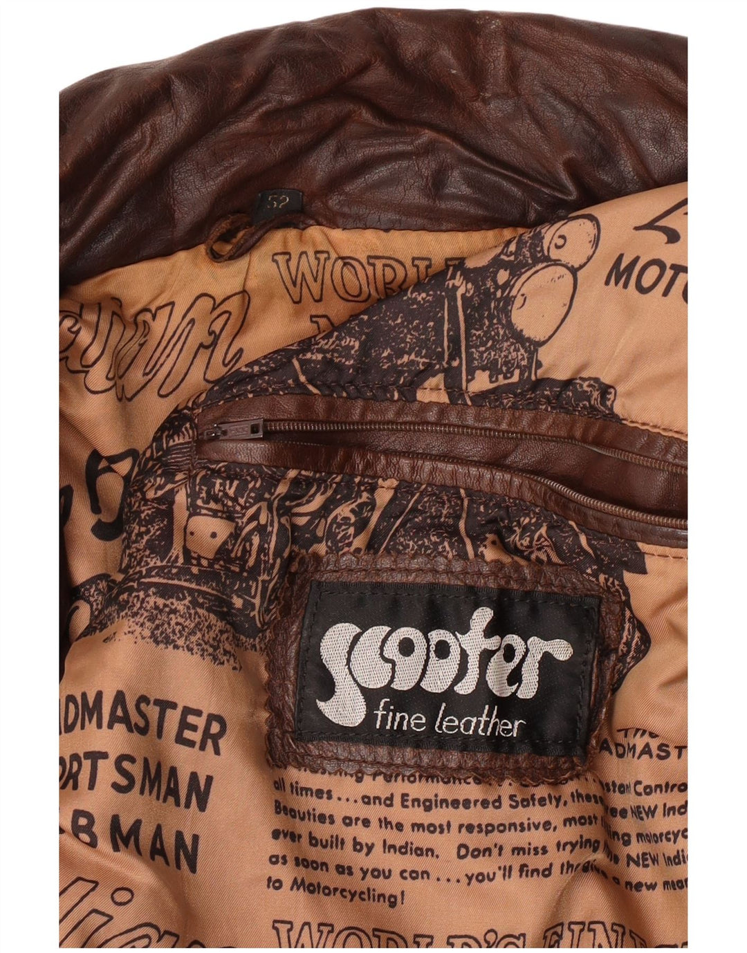 Giacca in pelle da uomo Scooter IT 52 XL Pelle marrone