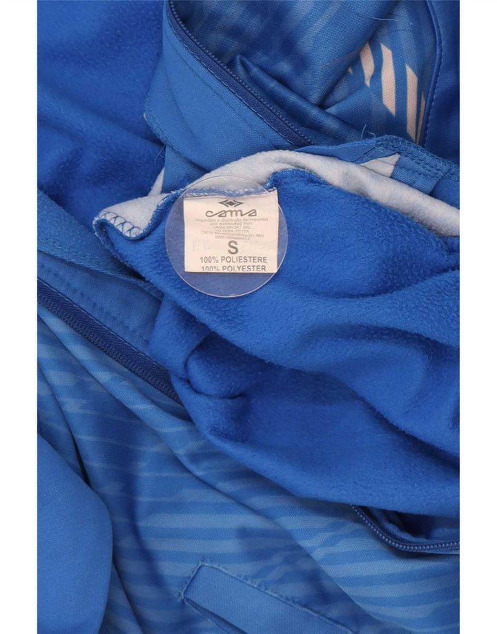 Giacca da ginnastica da uomo vintage in poliestere a righe piccole blu