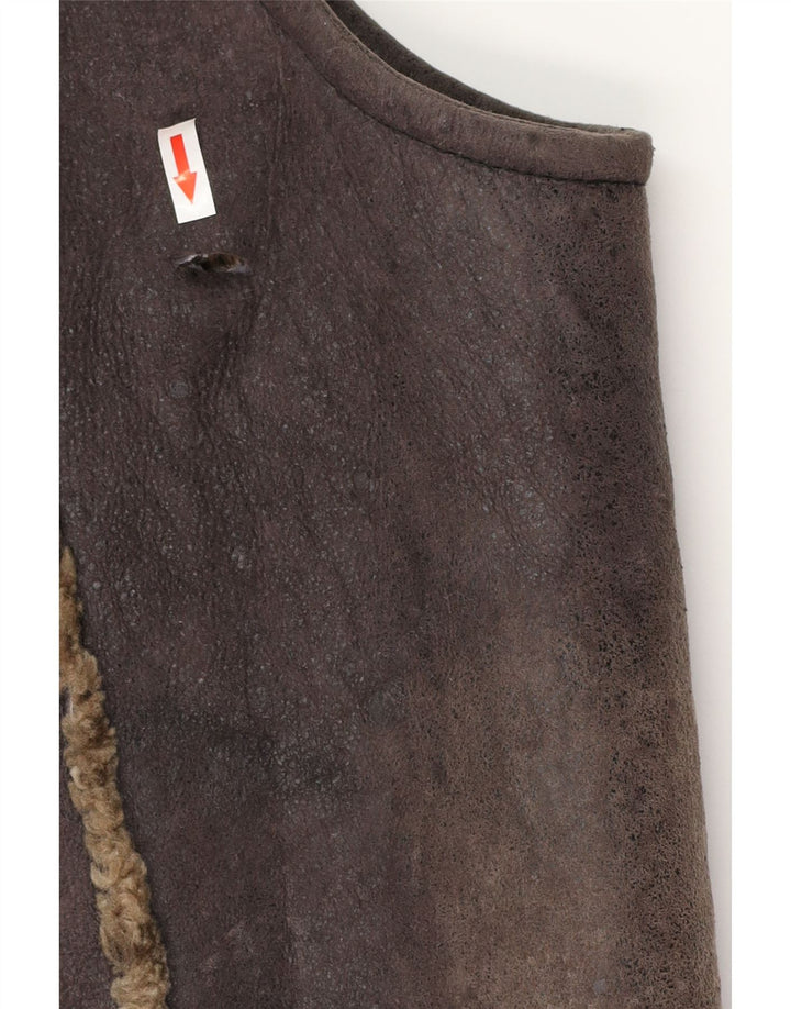 Gilet chiuso da uomo in shearling XL Marrone