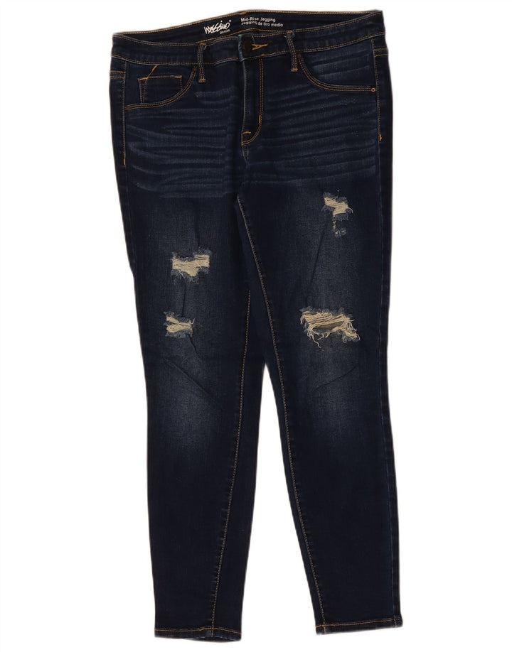 Jeans skinny MOSSIMO da donna a vita media effetto consumato US 10 medio W30 L27 blu