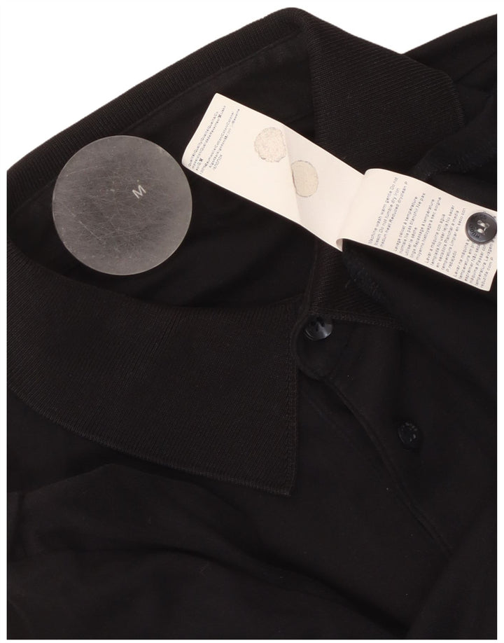 Polo da uomo a maniche lunghe Hugo Boss in cotone nero medio