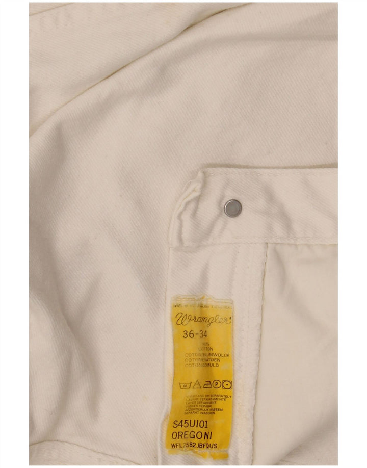 WRANGLER Mens Oregoni Straight Jeans W36 L28 White Cotton