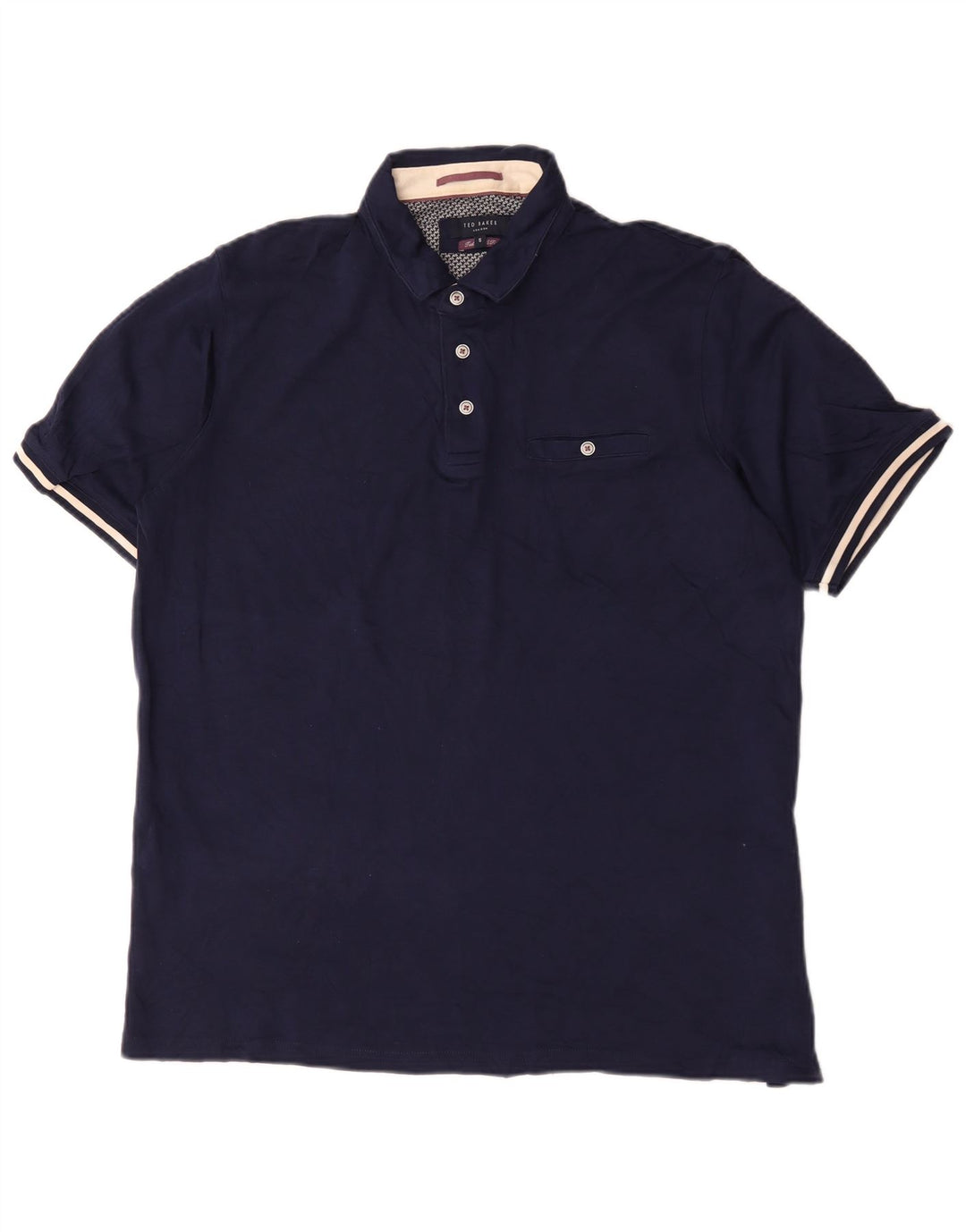 Polo da uomo Ted Baker taglia 5 XL in cotone blu navy