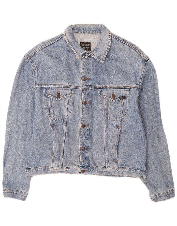 Giacca Jeans Uomo BENETTON IT 52 XL Blu Cotone