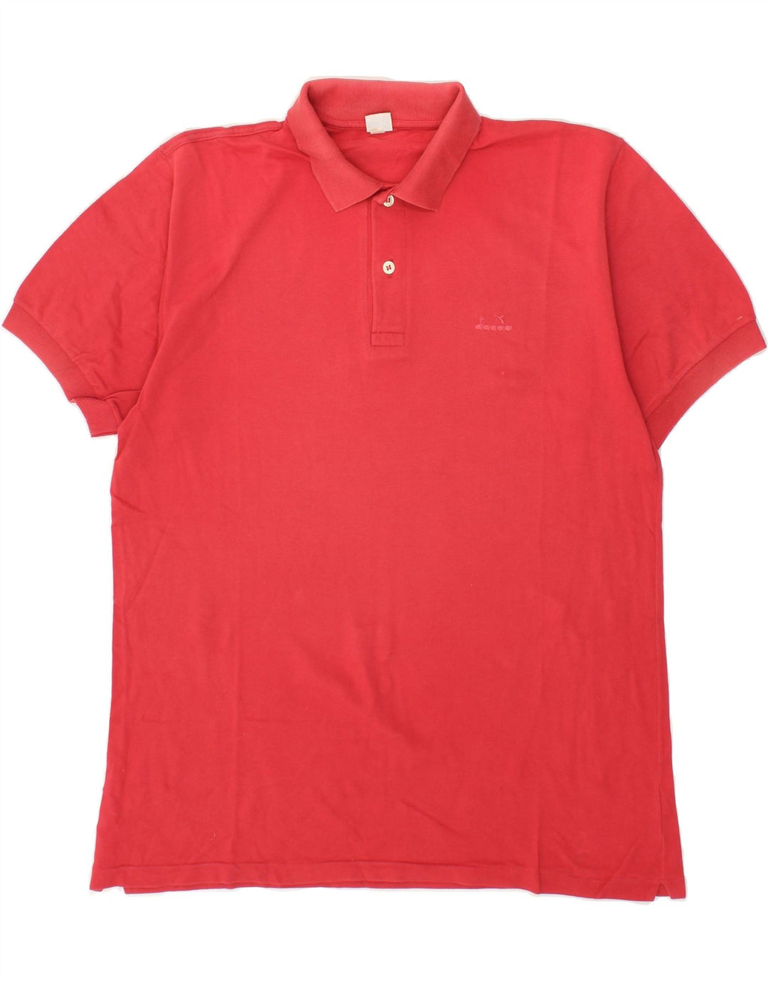 DIADORA Mens Polo Shirt Large Red Cotton Vintage Diadora and Second-Hand Diadora from Messina Hembry 