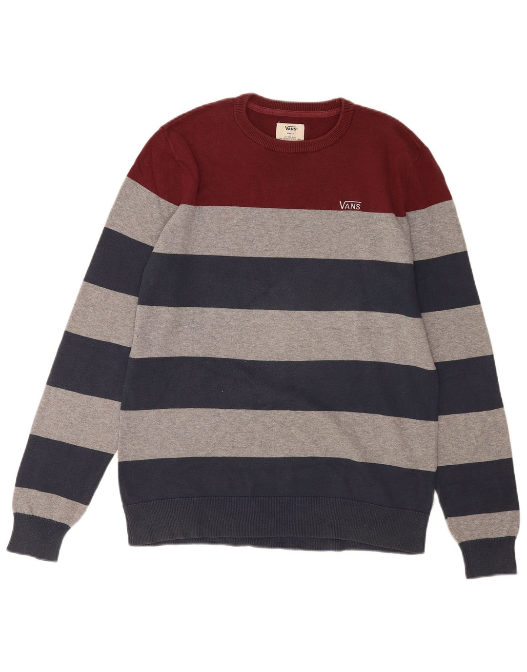 Maglione maglione girocollo da uomo di Vans piccolo cotone a righe multicolore