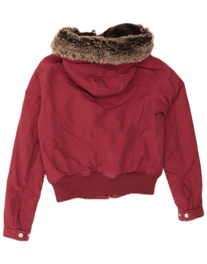 Giacca imbottita con cappuccio da donna Refrigue UK 10 piccola in cotone bordeaux