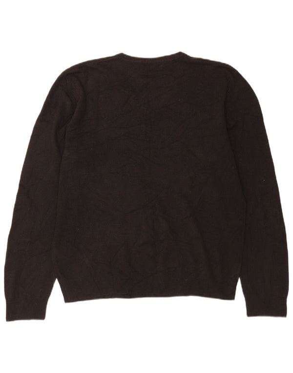 Maglione da uomo Marks & Spencer Blue Harbour con scollo a V grande acrilico nero