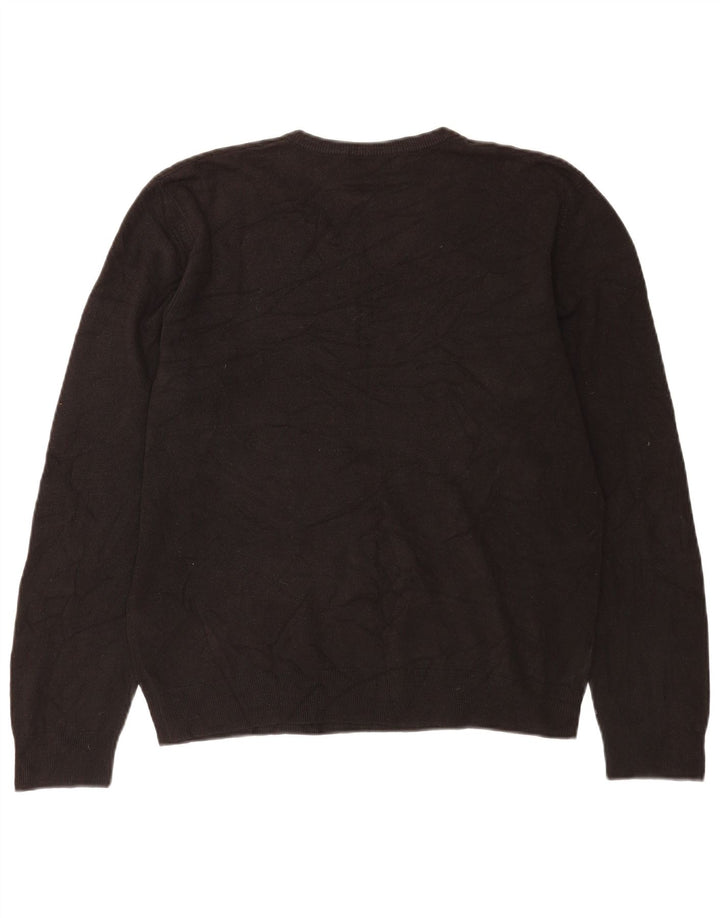 Maglione da uomo Marks & Spencer Blue Harbour con scollo a V grande acrilico nero