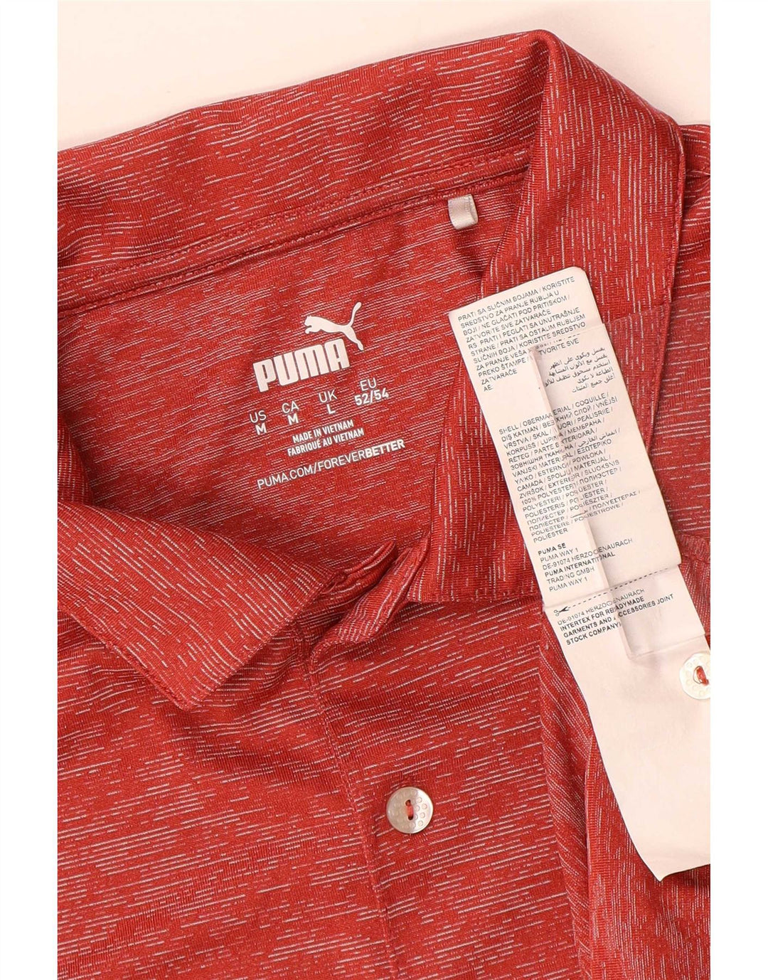 Polo da uomo Puma Large in poliestere chiazzato rosso