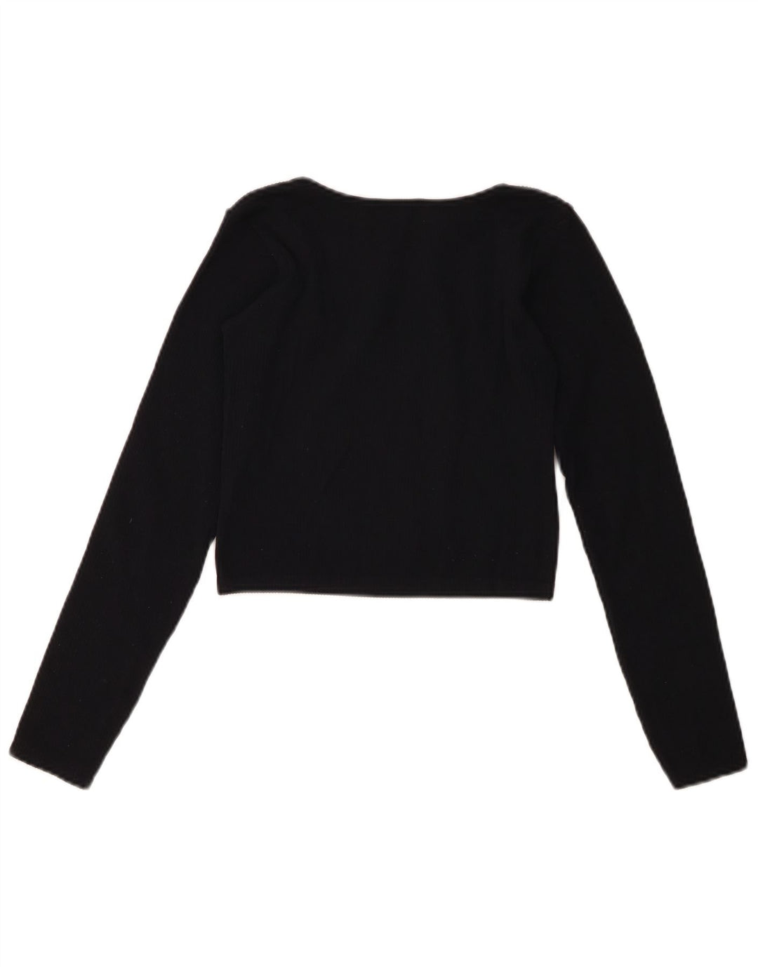 Top corto a maniche lunghe da donna Zara UK 16 Large blu navy