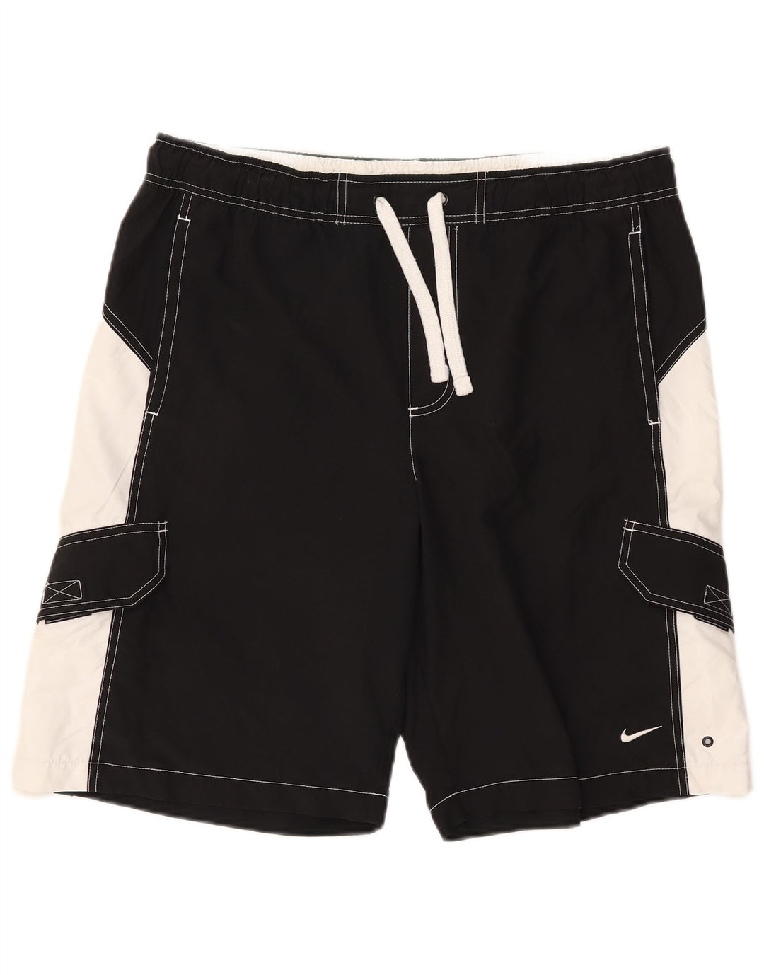 Pantaloncini da bagno Nike da uomo grandi in poliestere color block nero