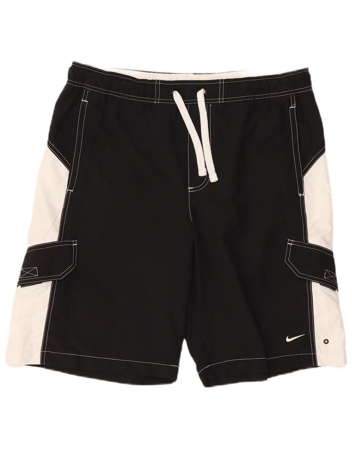 Pantaloncini da bagno Nike da uomo grandi in poliestere color block nero