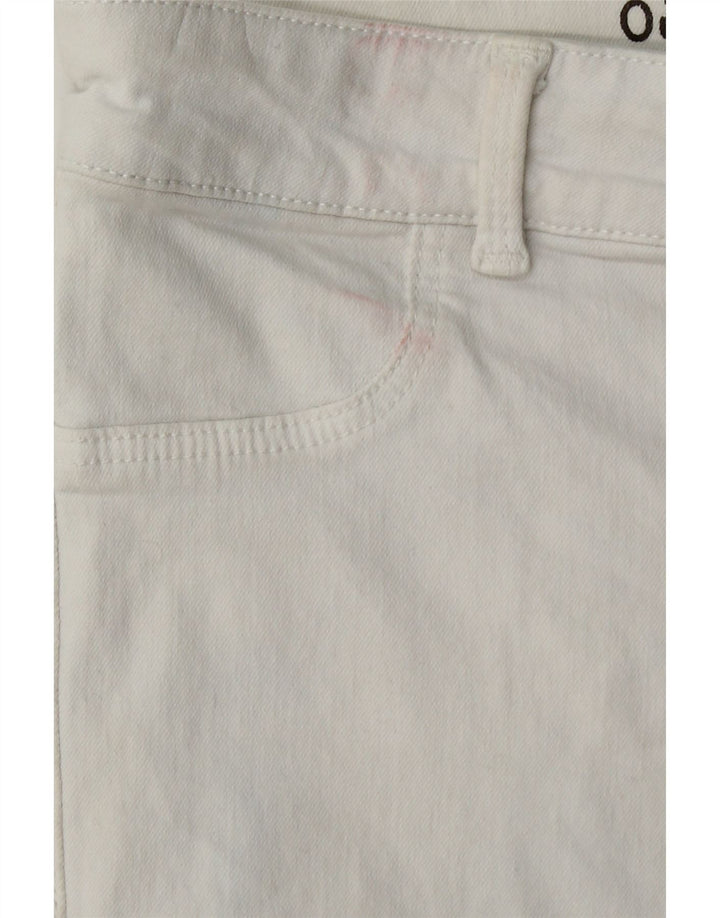 Pantaloncini di jeans da donna Oasis UK 12 medi W28 cotone bianco