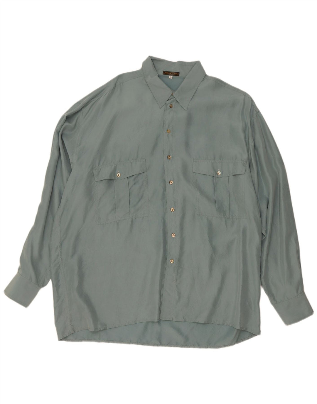 Camicia vintage da uomo XL in seta verde