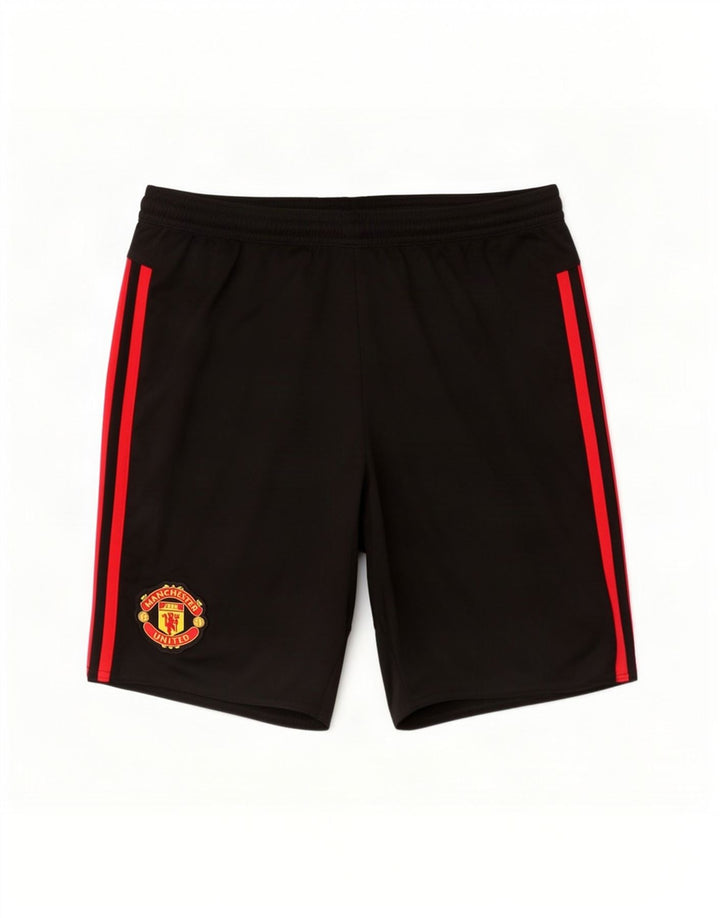 Pantaloncini sportivi Adidas da uomo Manchester United, poliestere nero medio