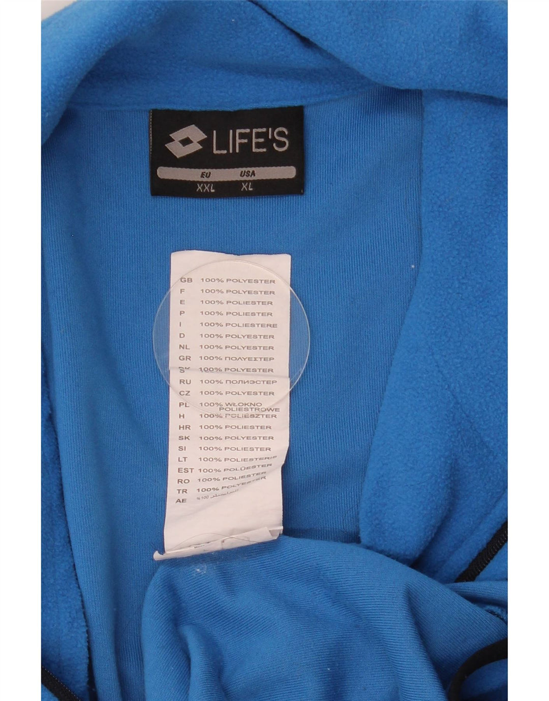 Maglione in pile da uomo con collo con zip Lotto 2XL poliestere blu