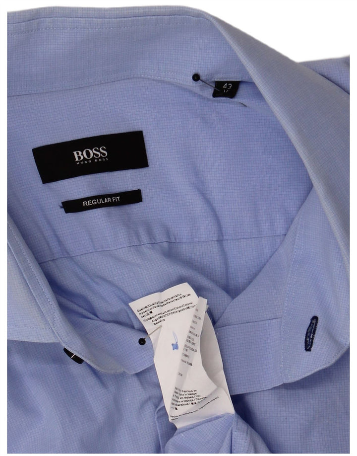 Camicia da uomo vestibilità regolare Hugo Boss taglia 43 17 XL cotone blu