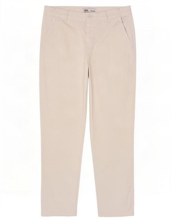 Pantaloni chino dritti da donna Zara EU 36 Small W26 L26 Cotone bianco