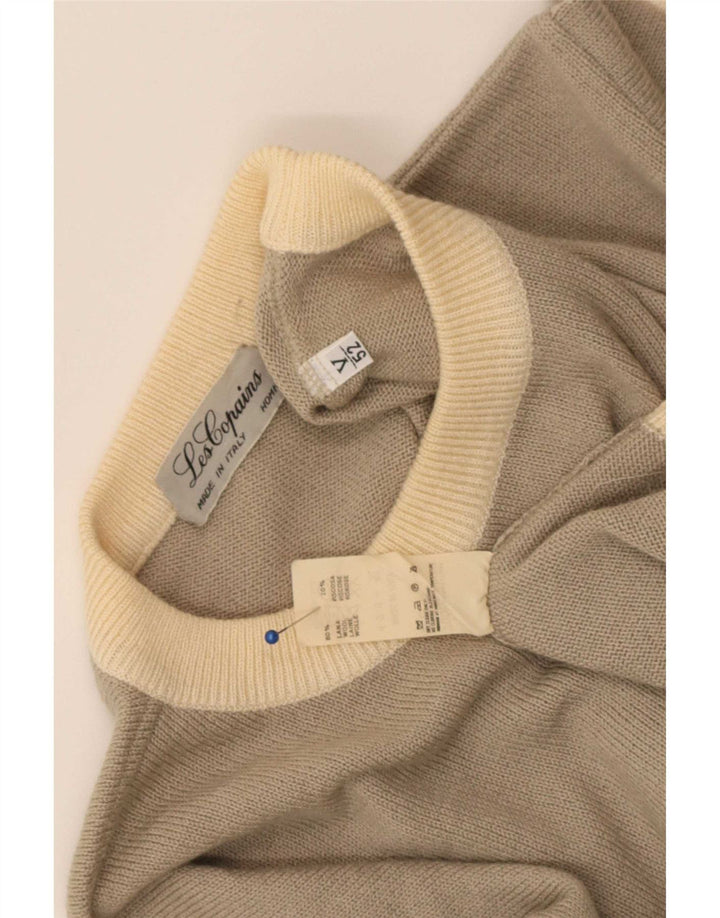 Maglione maglione girocollo da uomo Les Copains IT 52 Large grigio color block in lana