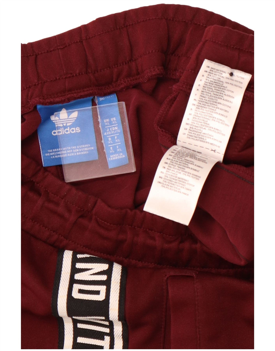 Pantaloni da tuta con grafica ADIDAS da uomo XL Poliestere color block bordeaux