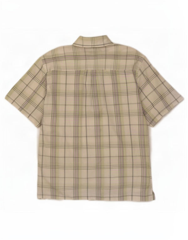 Ben Sherman Mens Short Sleeve Shirt Large Green Check Cotton