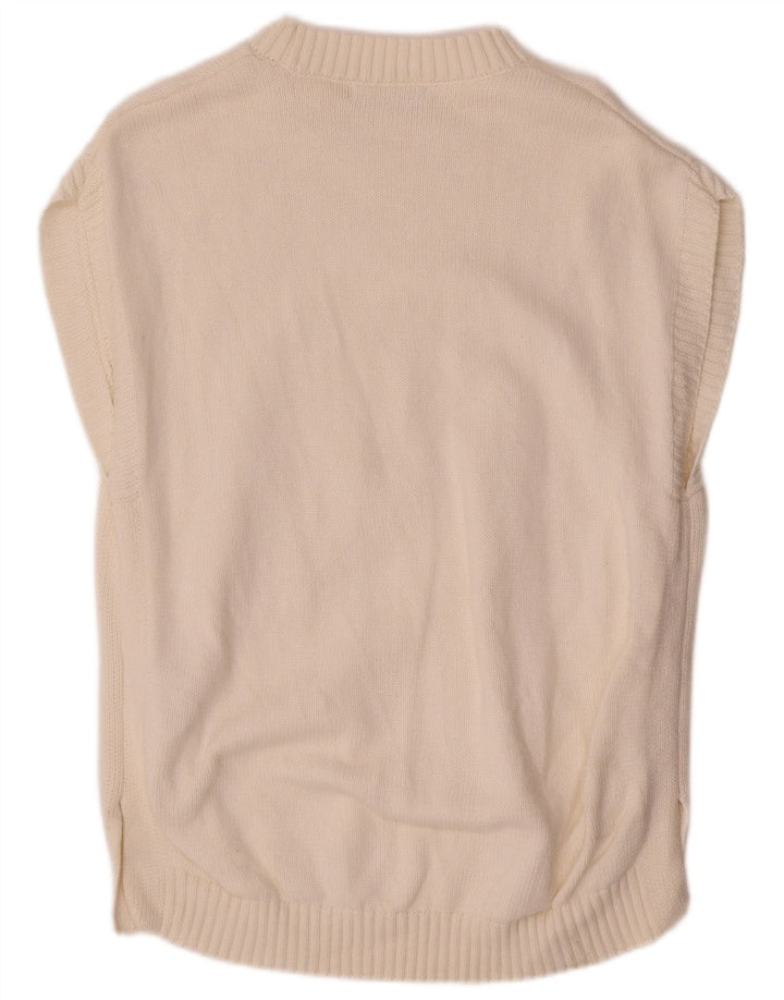 Canotta da uomo Marks & Spencer, media, cotone a rombi/diamante, bianco sporco