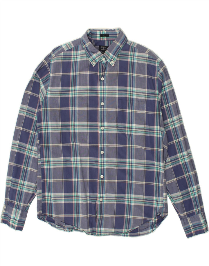 J. CREW Mens Slim Shirt Large Blue Plaid Cotton Vintage J. Crew and Second-Hand J. Crew from Messina Hembry 