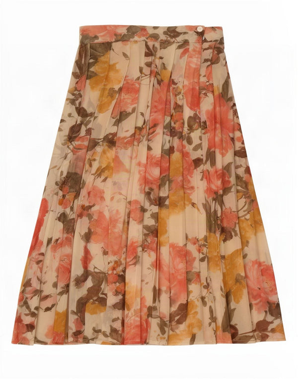 Gonna a pieghe avvolgente da donna i Blues IT 42 media W26 floreale multicolore