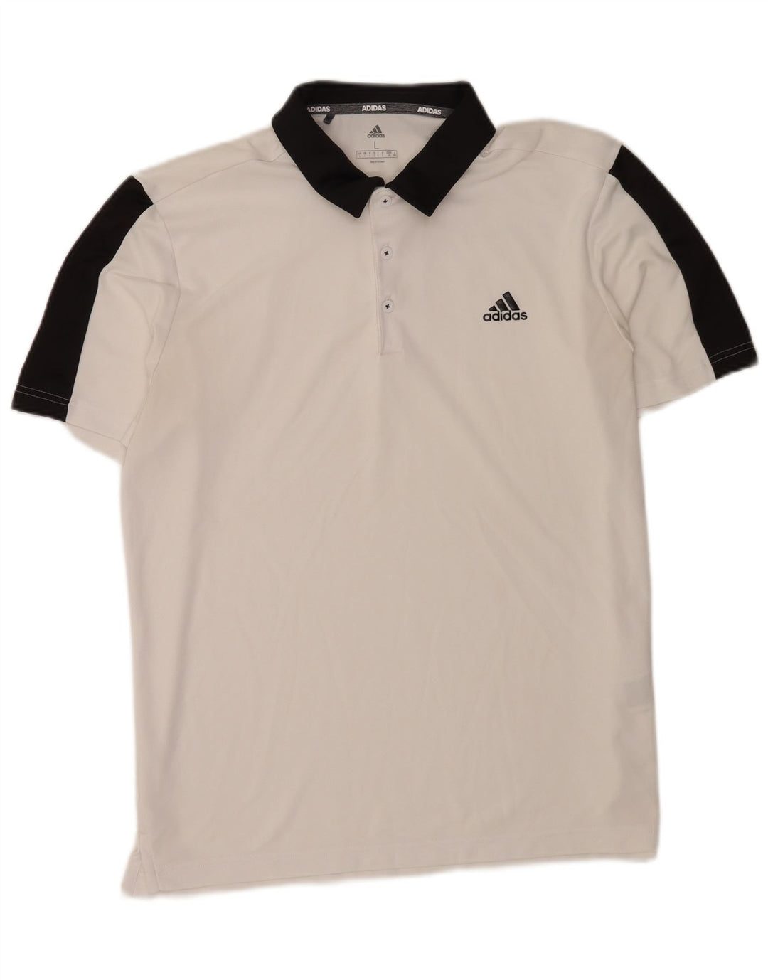 Polo Adidas da uomo grande in poliestere color block bianco