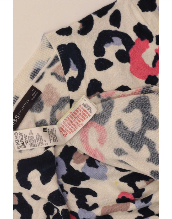 Maglione maglione girocollo da donna Marks & Spencer UK 14 grande multicolore