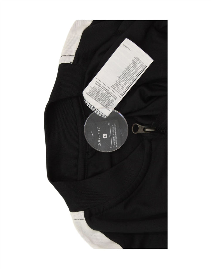 NIKE Giacca da tuta da uomo Dri Fit, grande, in poliestere color block nero