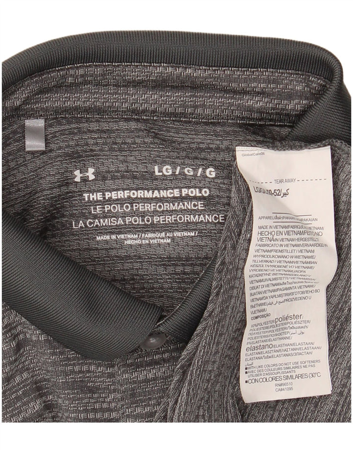 Polo da uomo Under Armour grande in poliestere chiazzato grigio