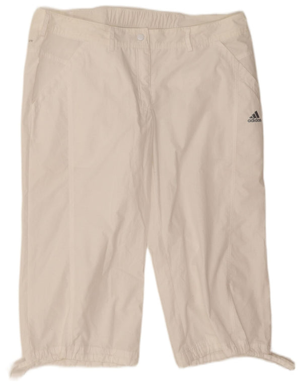 Pantaloni Adidas Donna Clima 365 Capri UK 18 XL W36 L19 Poliestere bianco