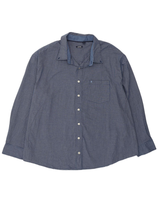 Camicia a quadri da uomo Izod 3XL in cotone a quadretti blu